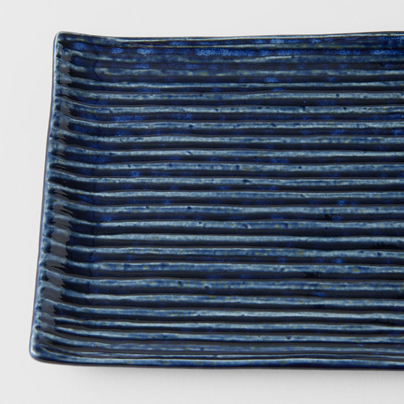 Sushi Plate 24cm Blue Contour Glaze