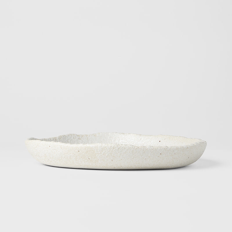 Onigiri Shaped Plate 25cm Shell White Glaze