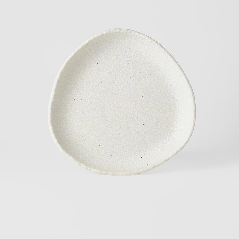 Onigiri Shaped Plate 25cm Shell White Glaze