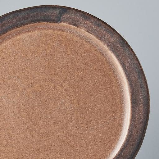 Plate Organic Flat 25.5cm Toffee Glaze