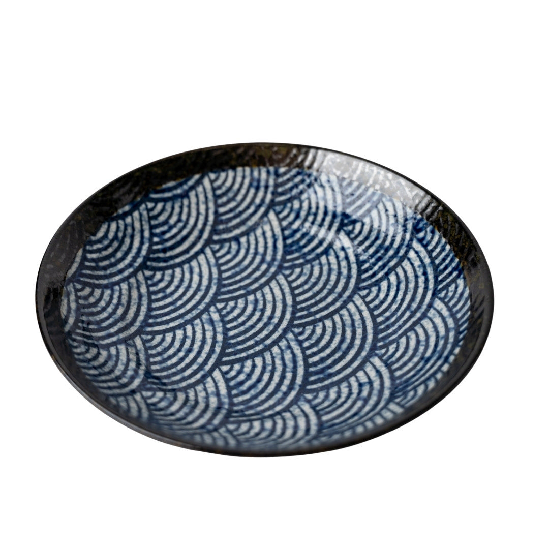 Pasta Bowl Open 23cm Blue Wave Design