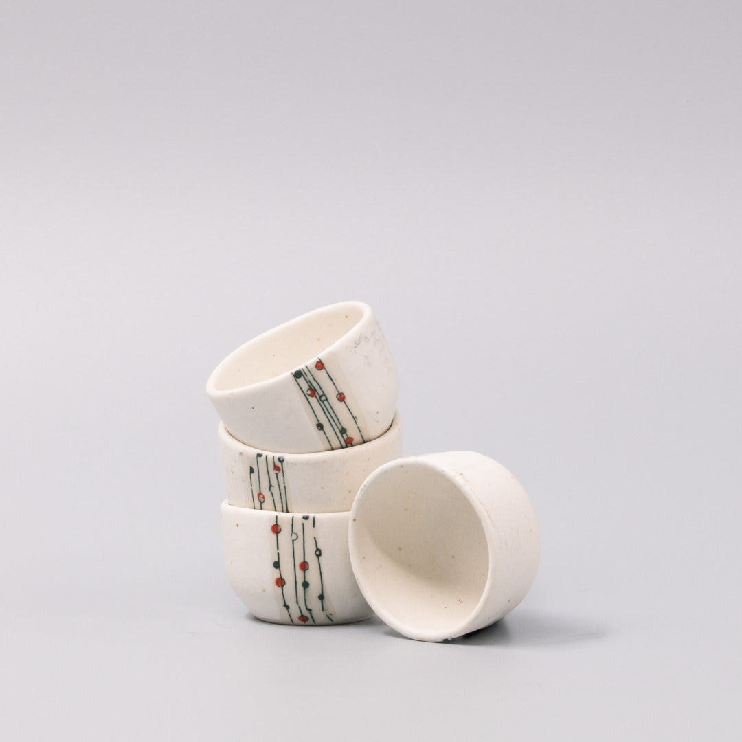 Sake Set for Four 330ml White Abacus Glaze