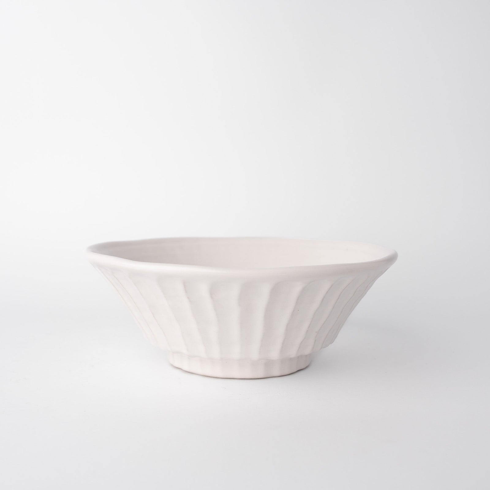 Bowl 21cm Shinogi White Wash Glaze