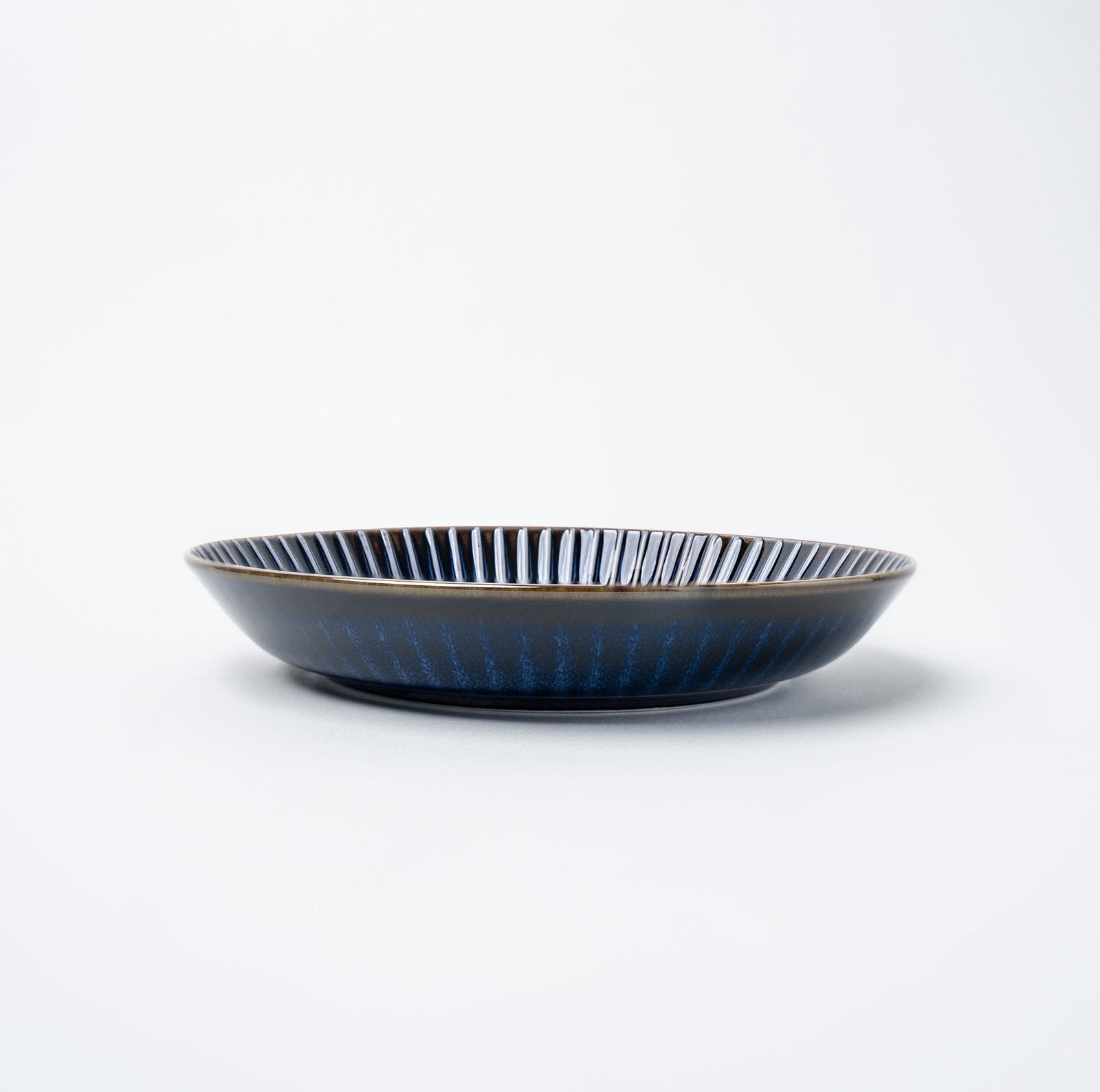 Plate High Rim 22.5cm Navy Sendan Glaze