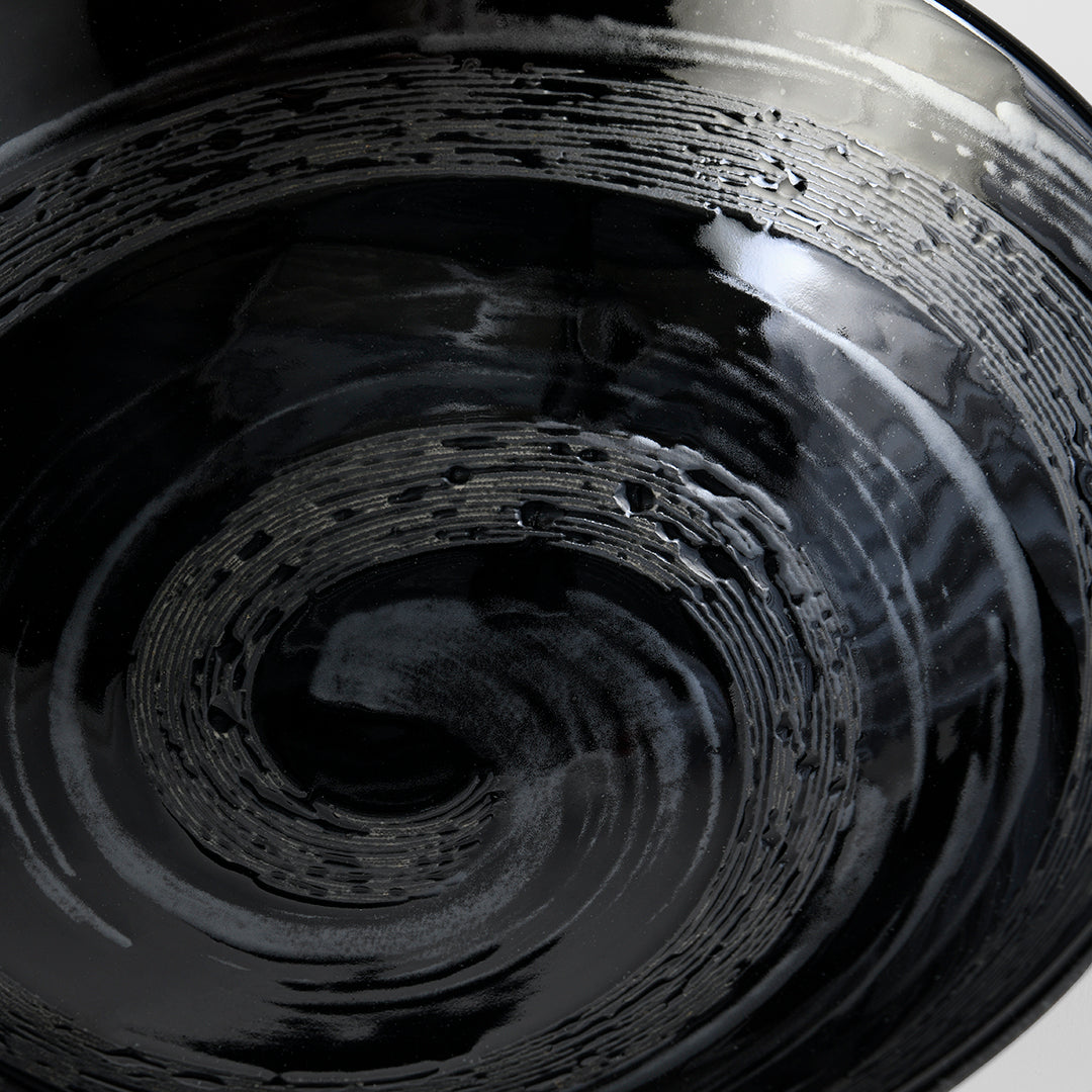 Ramen Bowl 24.5cm Gunmetal Swirl Glaze