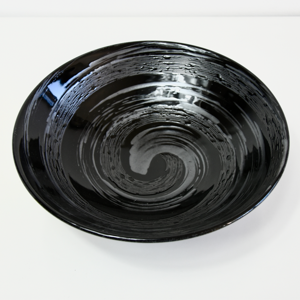 Ramen Bowl 24.5cm Gunmetal Swirl Glaze