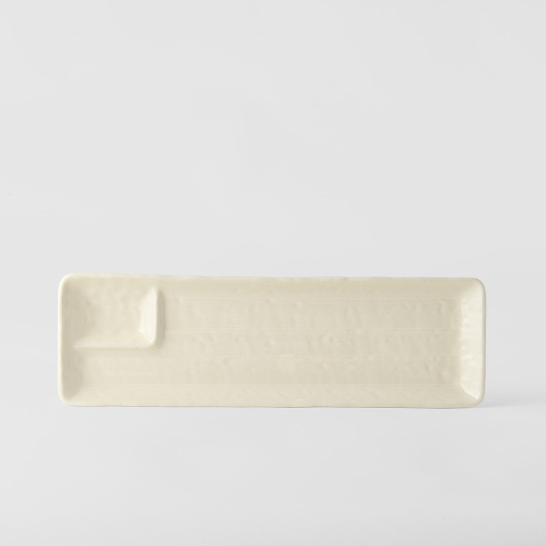 Dumpling Plate 33cm Ivory White Glaze