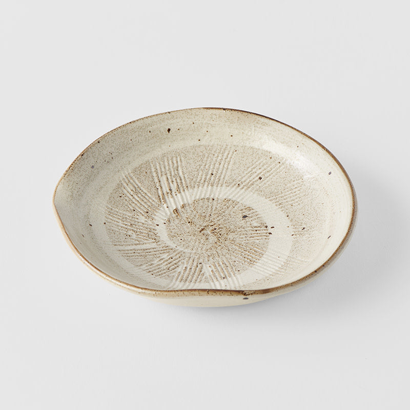 Plate Organic 13cm Spiral Sand Glaze