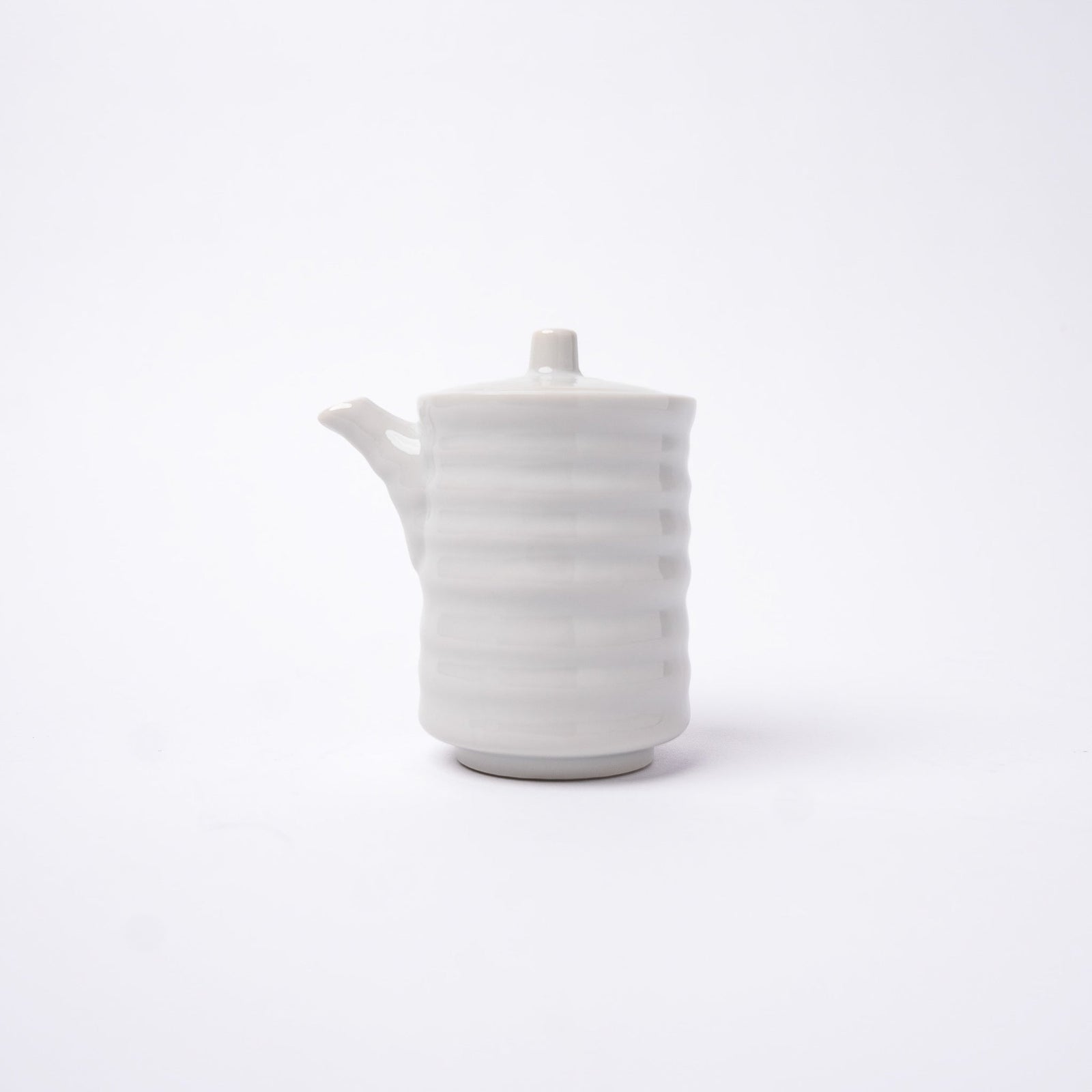 Soy Pot Ribbed 170ml White Glaze