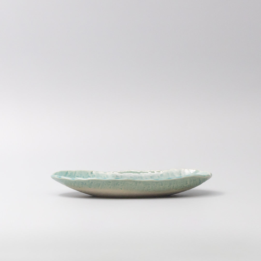 Sushi Plate 21cm Crackle Turquoise Glaze
