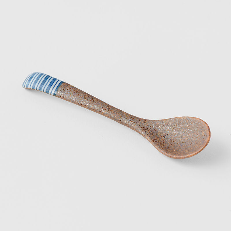 Spoon Small Bisque Indigo Stripe