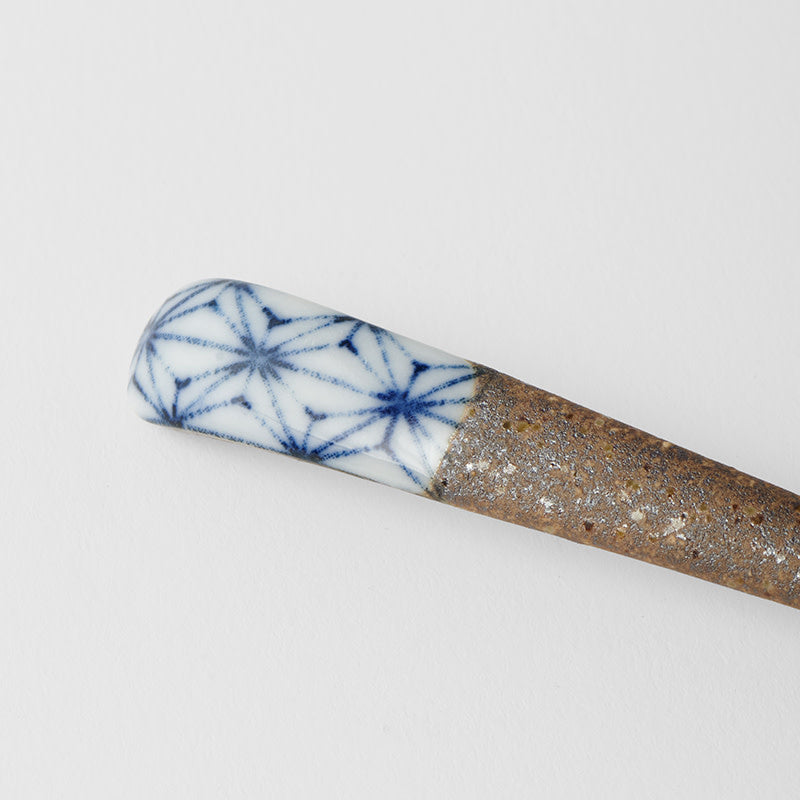 Spoon Small Bisque Indigo Asanoha