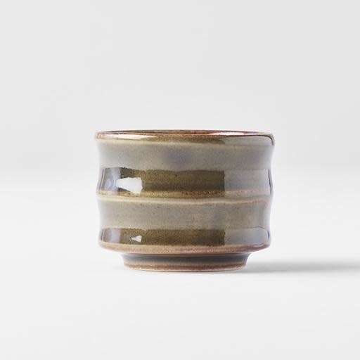 Sake Cup Cylindrical Line 40ml Oribe Green Glaze