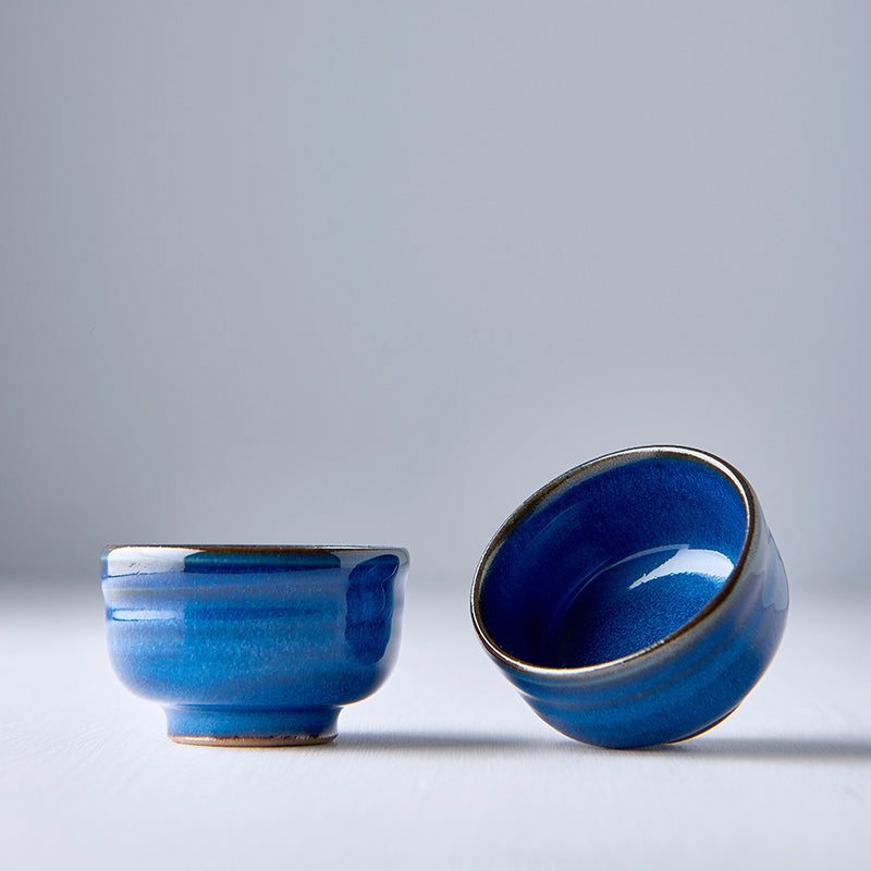 Sake Cup 35ml Gura Kiln Blue Glaze