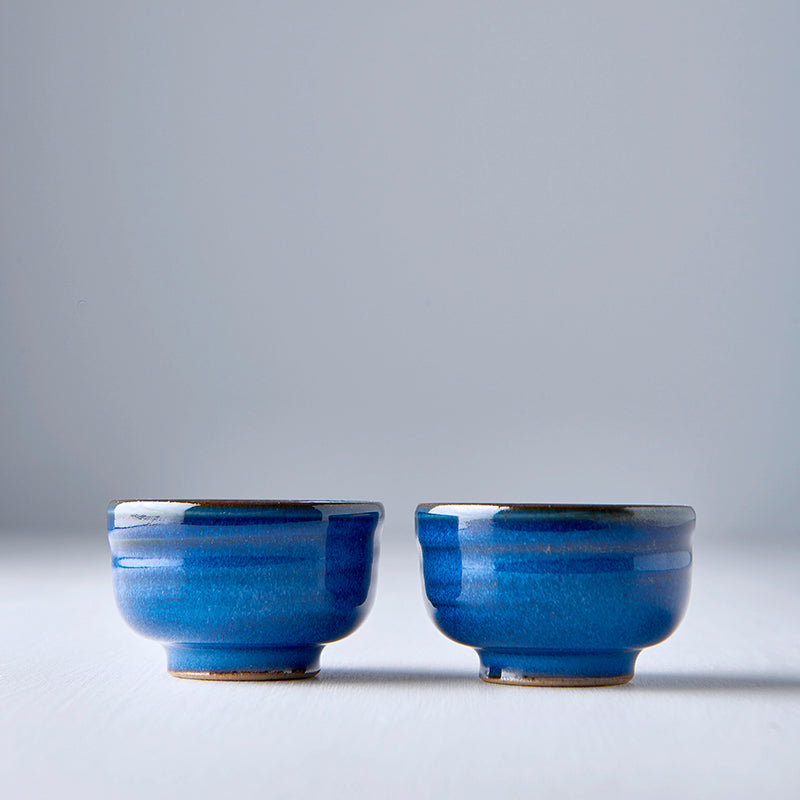Sake Cup 35ml Gura Kiln Blue Glaze