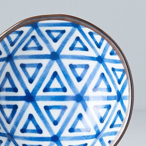 Sauce Dish 11cm Indigo Ikat Triangle Design