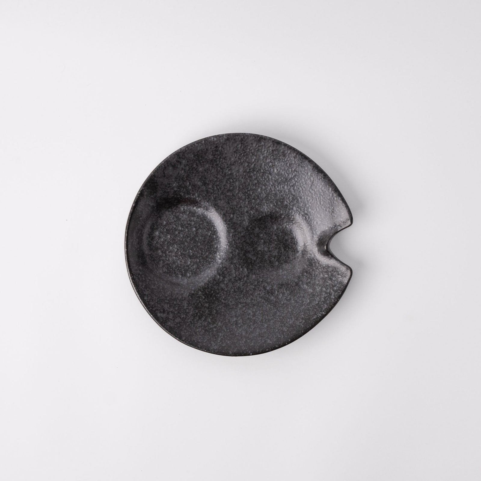 Plate Dimpled 15cm Craft Black Glaze