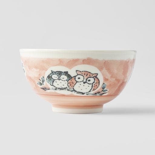 Bowl Kids 16cm Owl Peach Design