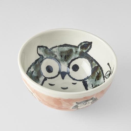 Bowl Kids 16cm Owl Peach Design