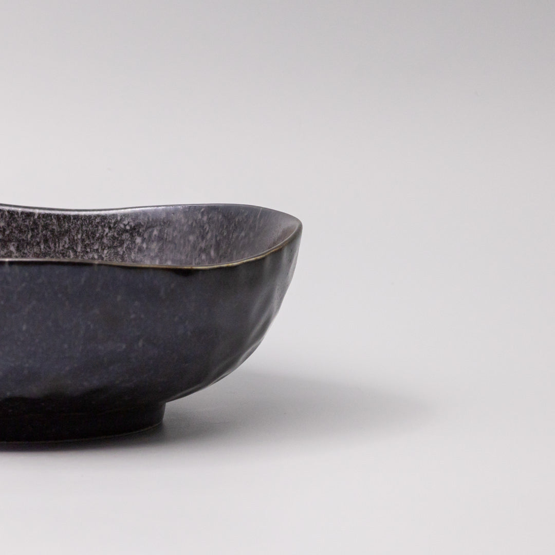 Bowl Organic Shape 20cm Kanso Matte Black Glaze