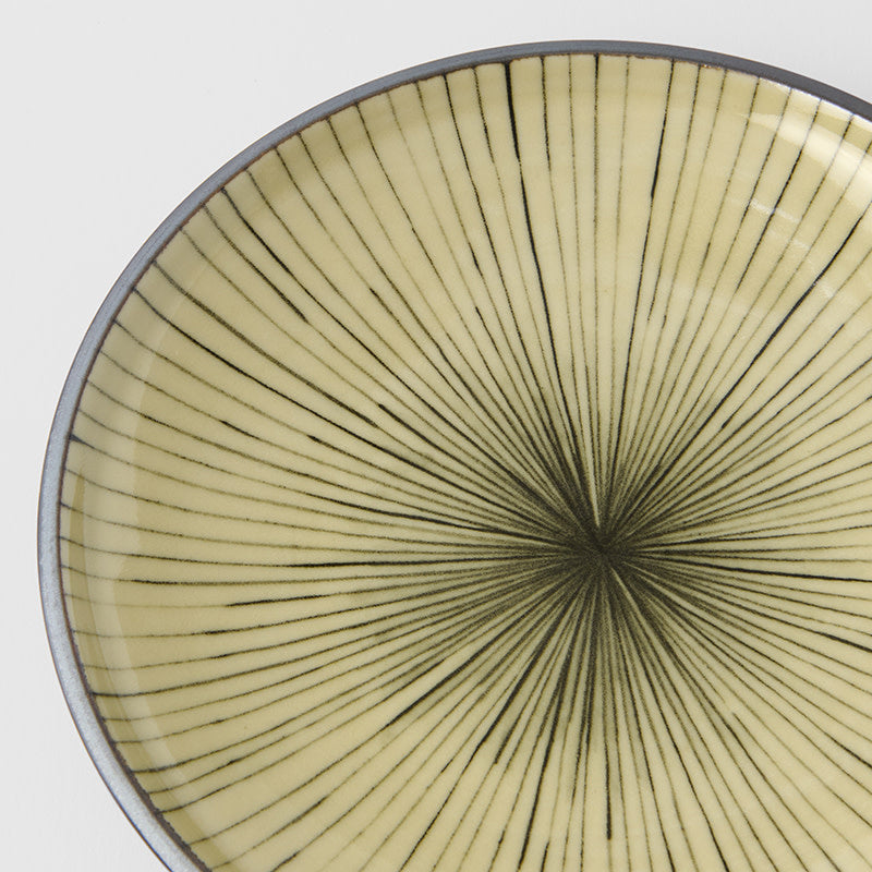 Tapas Plate 17cm Green Converging Line Glaze