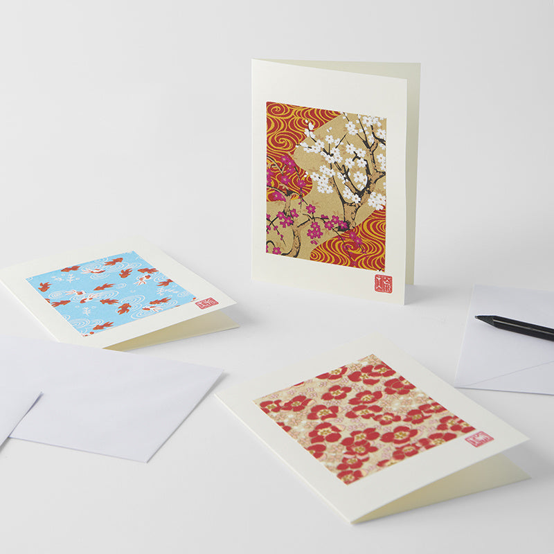 Card Handmade Chiyogami Goldfish Greeting