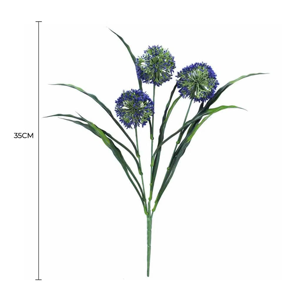 Lush Flowering Purple Hydrangea Stem 35cm UV Resistant