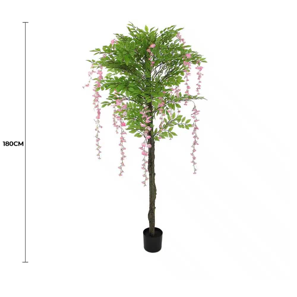 Pink Flowering Artificial Wisteria 180cm