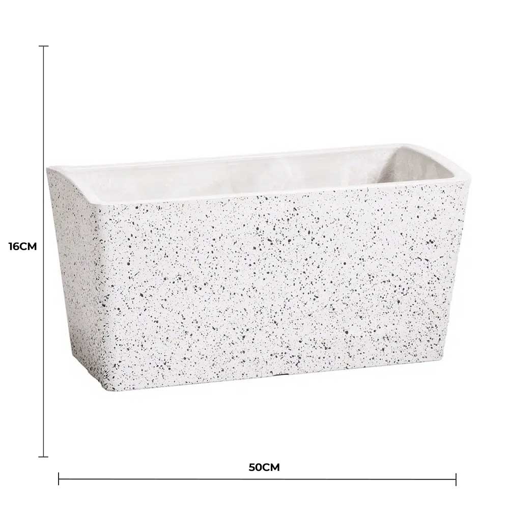 Imitation Stone Concrete White Stone Rectangle Planter 50cm