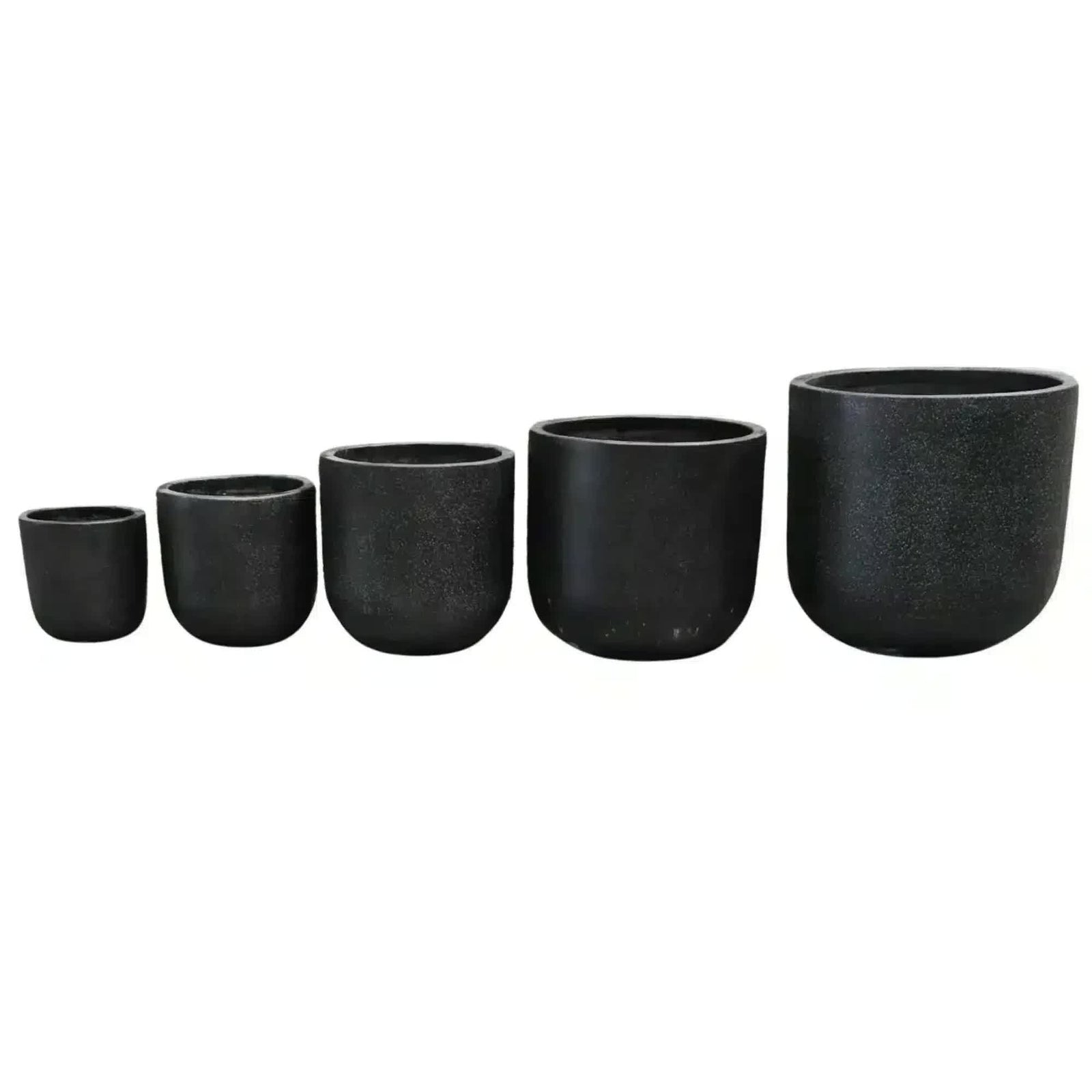 Modern Black Rounded Terrazzo Planters Set of 5 Bulk Savings