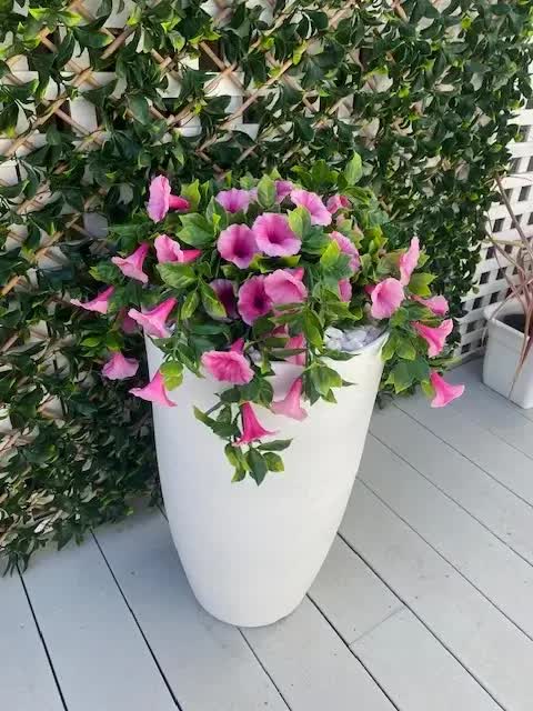 Artificial Petunia Hanging Basket UV Resistant 28cm