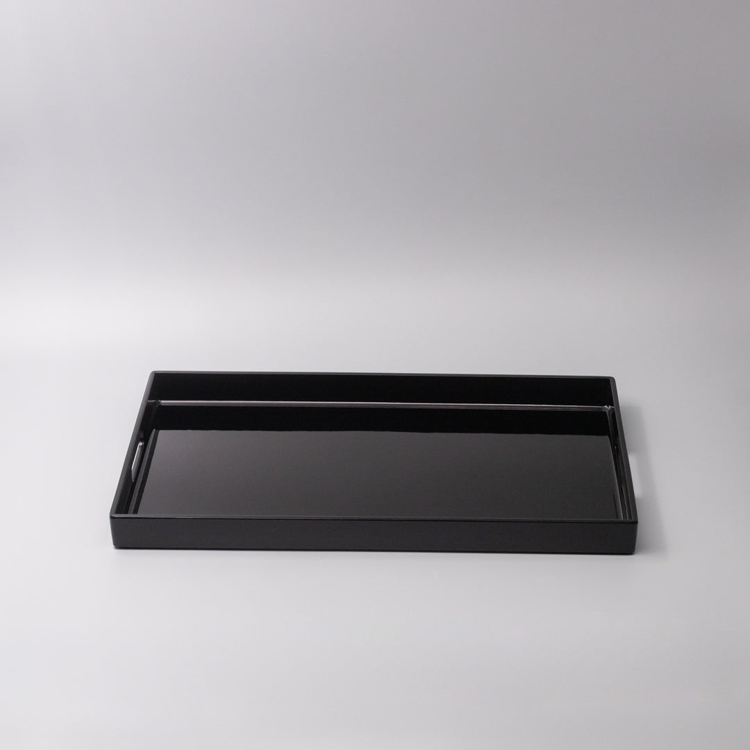 Tray Rectangular 42cm Black Lacquerware
