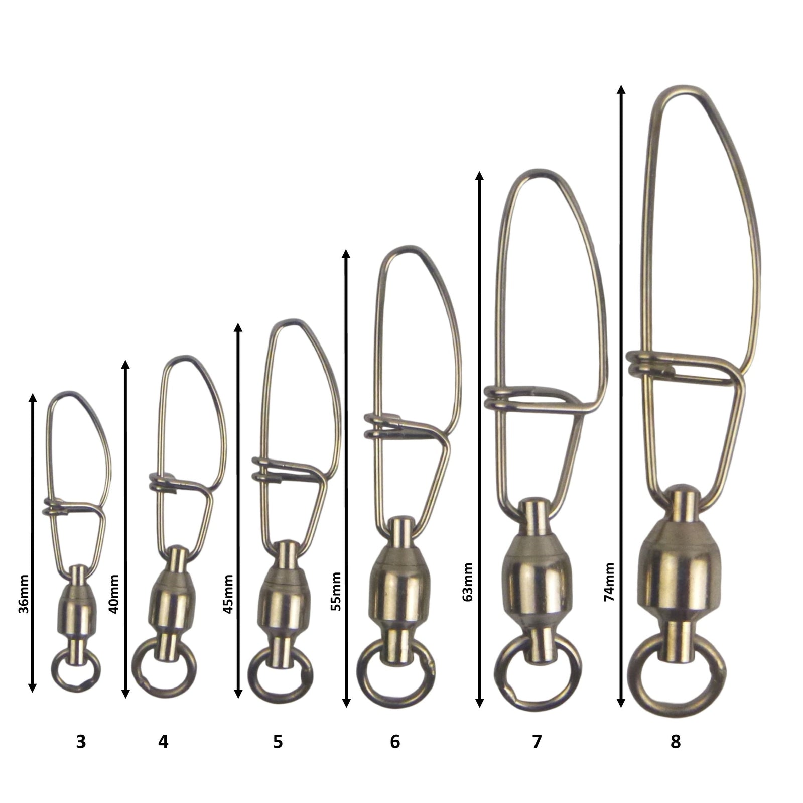 Swimerz HD Ball Bearing Swivels with Crosslock Snap, Size 4, 17 pack