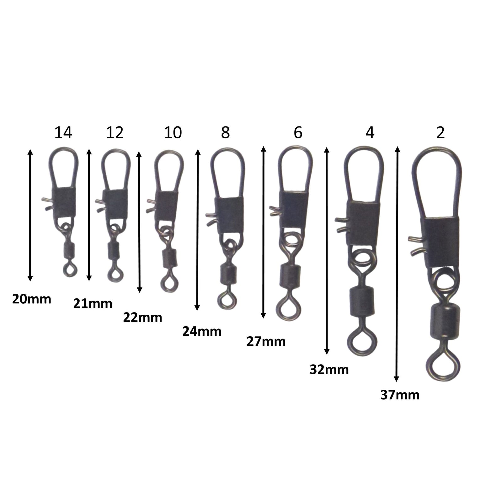 Swimerz Rolling Swivel w Interlock Snap, Size 2, 35 pack