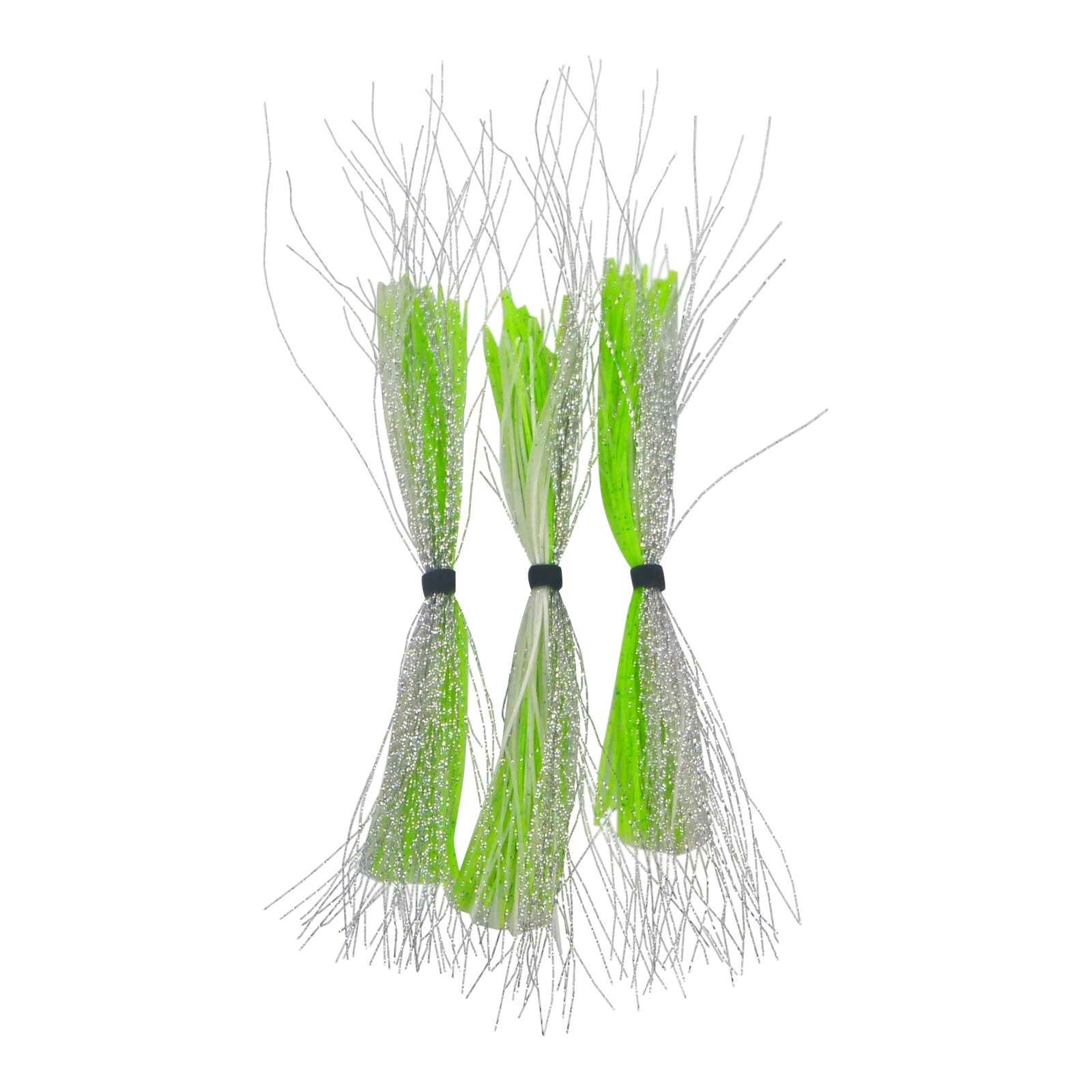 Dekoi Krystal Flash Lure Skirts, Silver Chartruese
