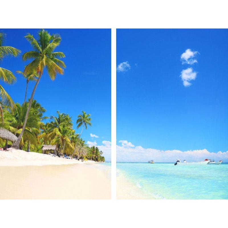 Sea View 3D Printing Blockout Curtains 260x213cm PINCH PLEAT Fabric Seascape