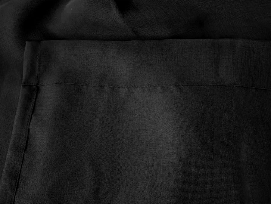 2 Long drop Sheer Voile Curtains 590cm wide 270cm Drop +Hooks Pinch Pleat Black