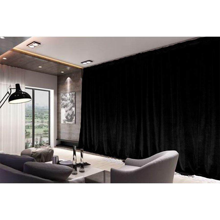 Large Thick Velvet Blockout Curtains 600x 270cm PINCH PLEAT 2 panel+Hooks Black