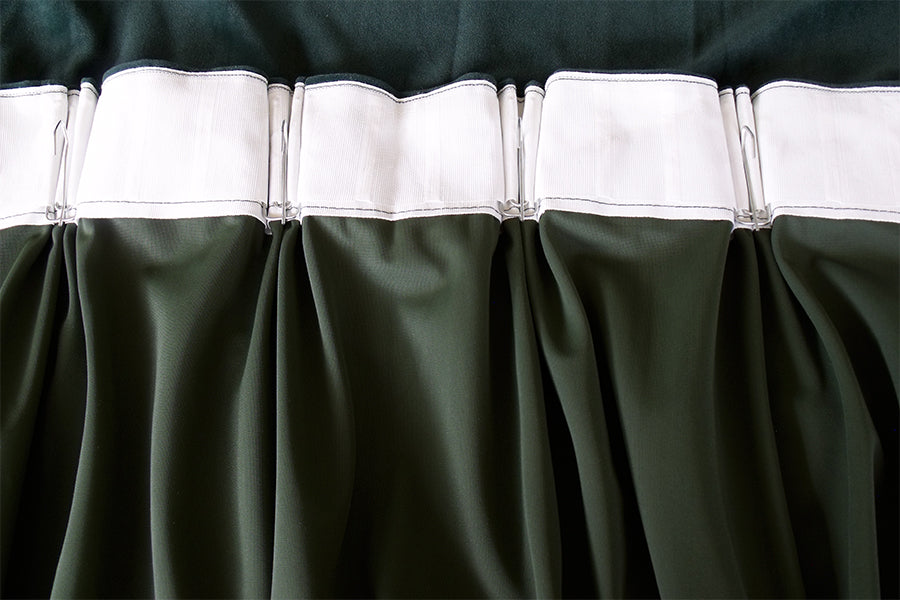 Large Thick Faux Mink Velvet Curtains 270x 230cm+15 Hooks Pinch Pleat, Green,New