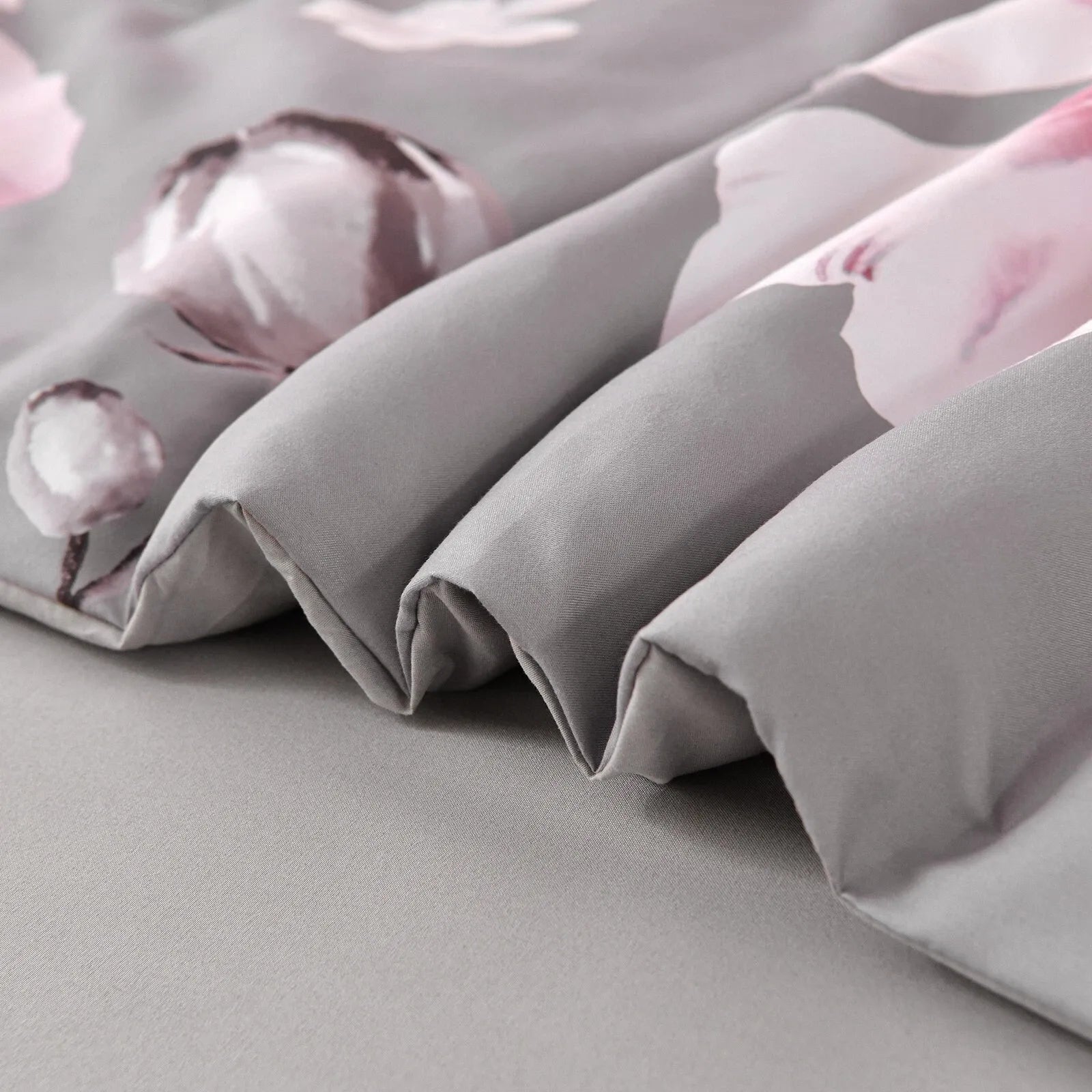 Grey Blush Peony Garden Comforter Quilted Doona Set