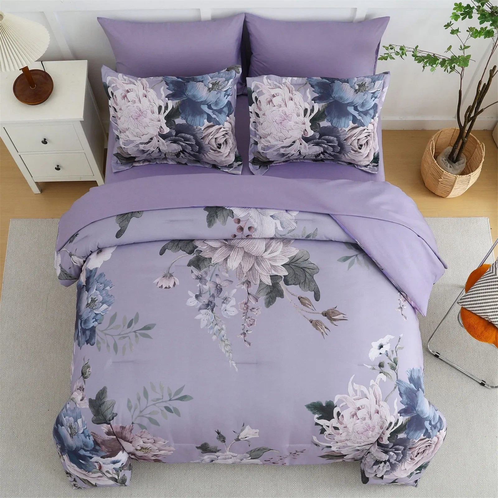 Lavender Mist Rosehaven Comforter Quilted Doona Set