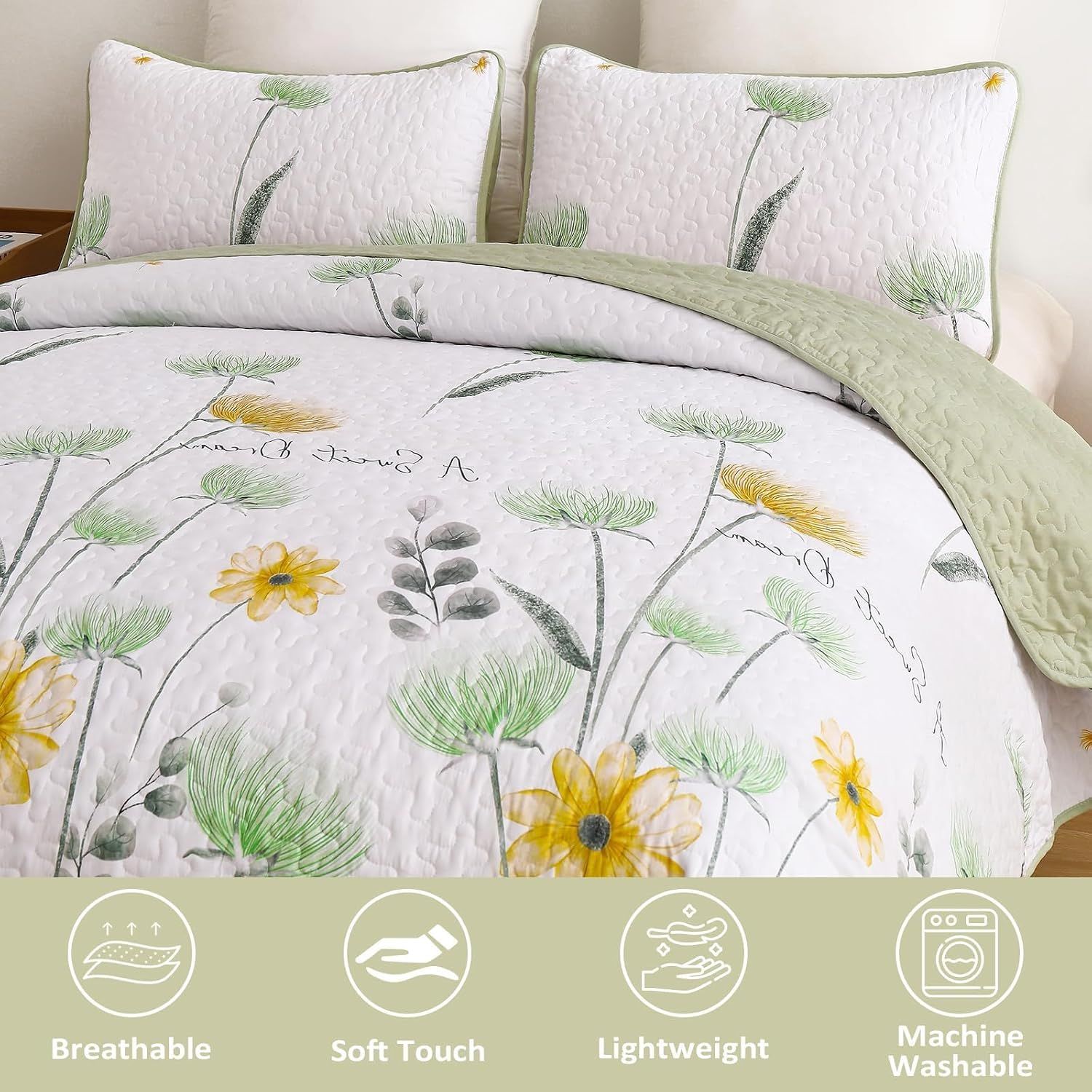 Elegant Floral Majesty Bedspread Coverlet 3 Piece Set