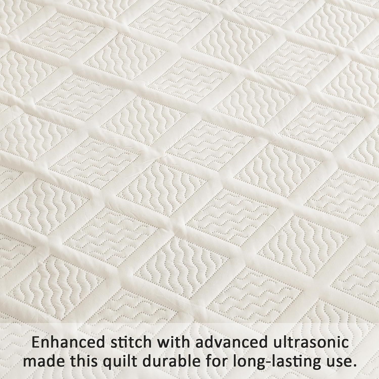 Beige Quilted Royale Bedspread Coverlet 3 Piece Set