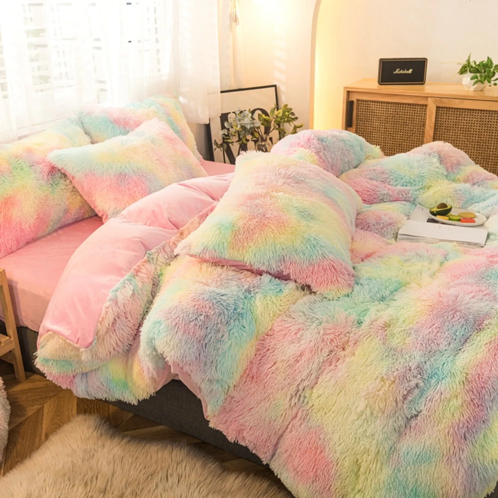 Colorful Plush Madeira Marigold Quilt / Doona / Duvet Cover set