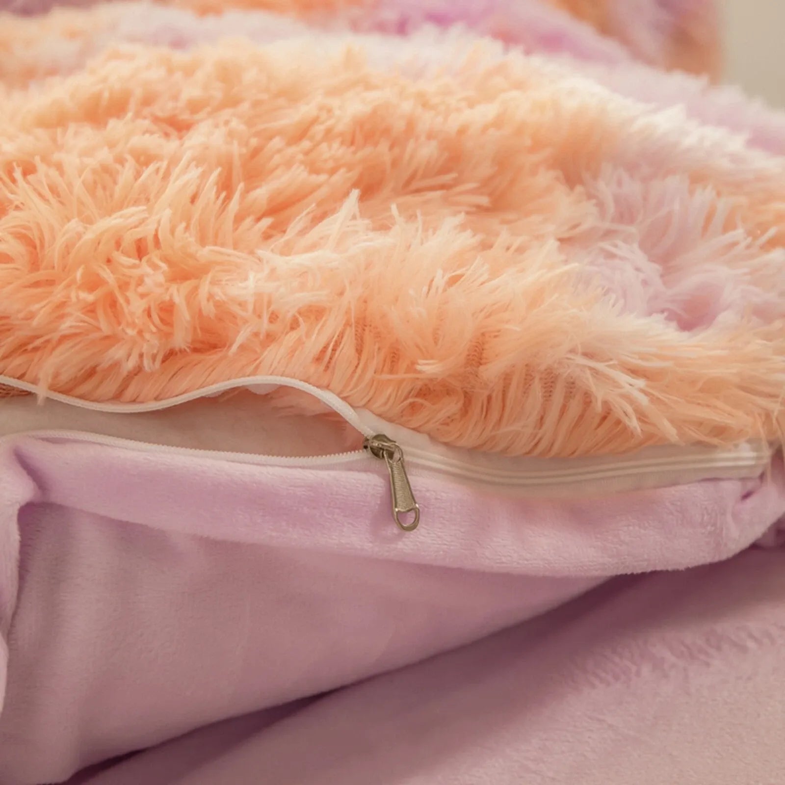 Peach Lilac Cloud Plush Quilt / Doona / Duvet Cover set