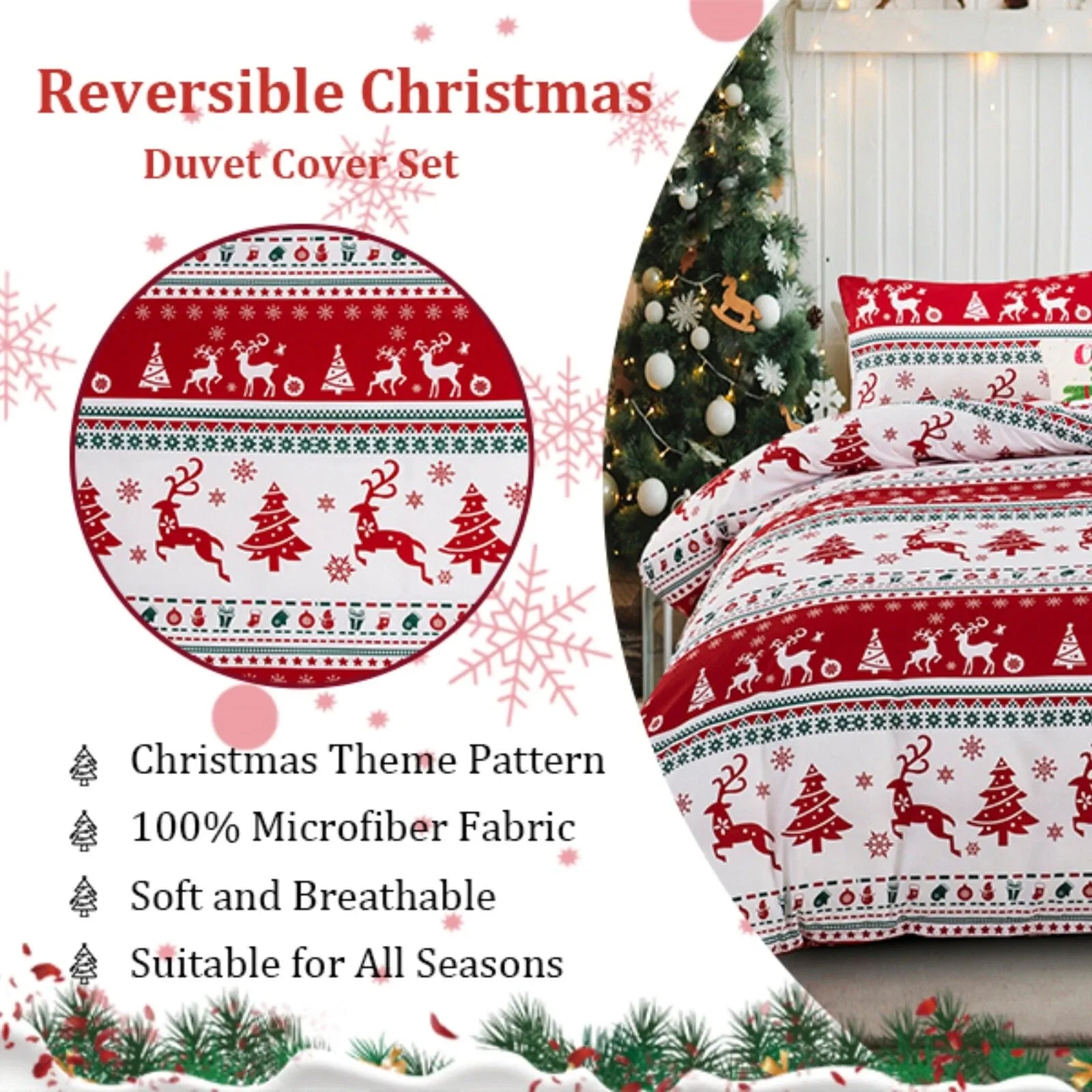 Christmas Amalfi Ivy Quilt / Doona / Duvet Cover set