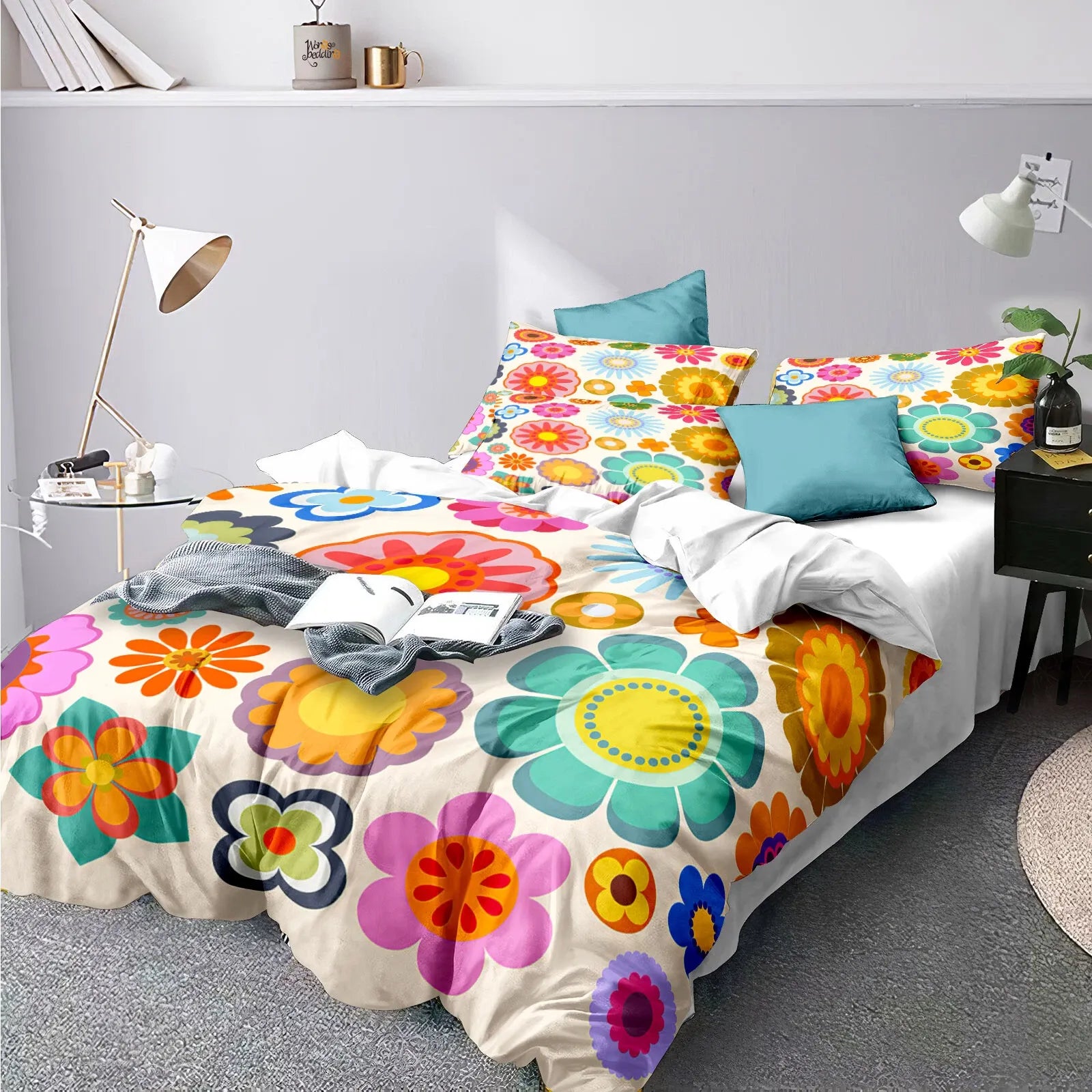 Colorful Bloom Venetian Ivy Quilt / Doona / Duvet Cover set
