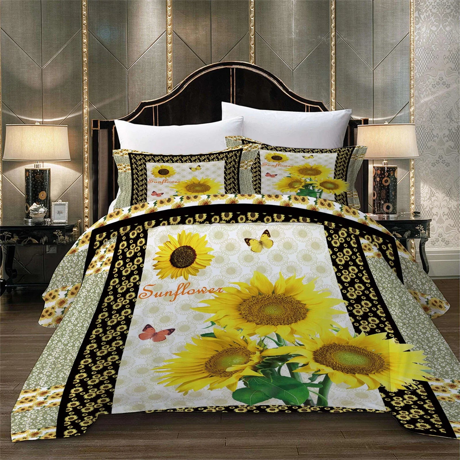 Golden Girasole Summer Bloom Quilt / Doona / Duvet Cover set