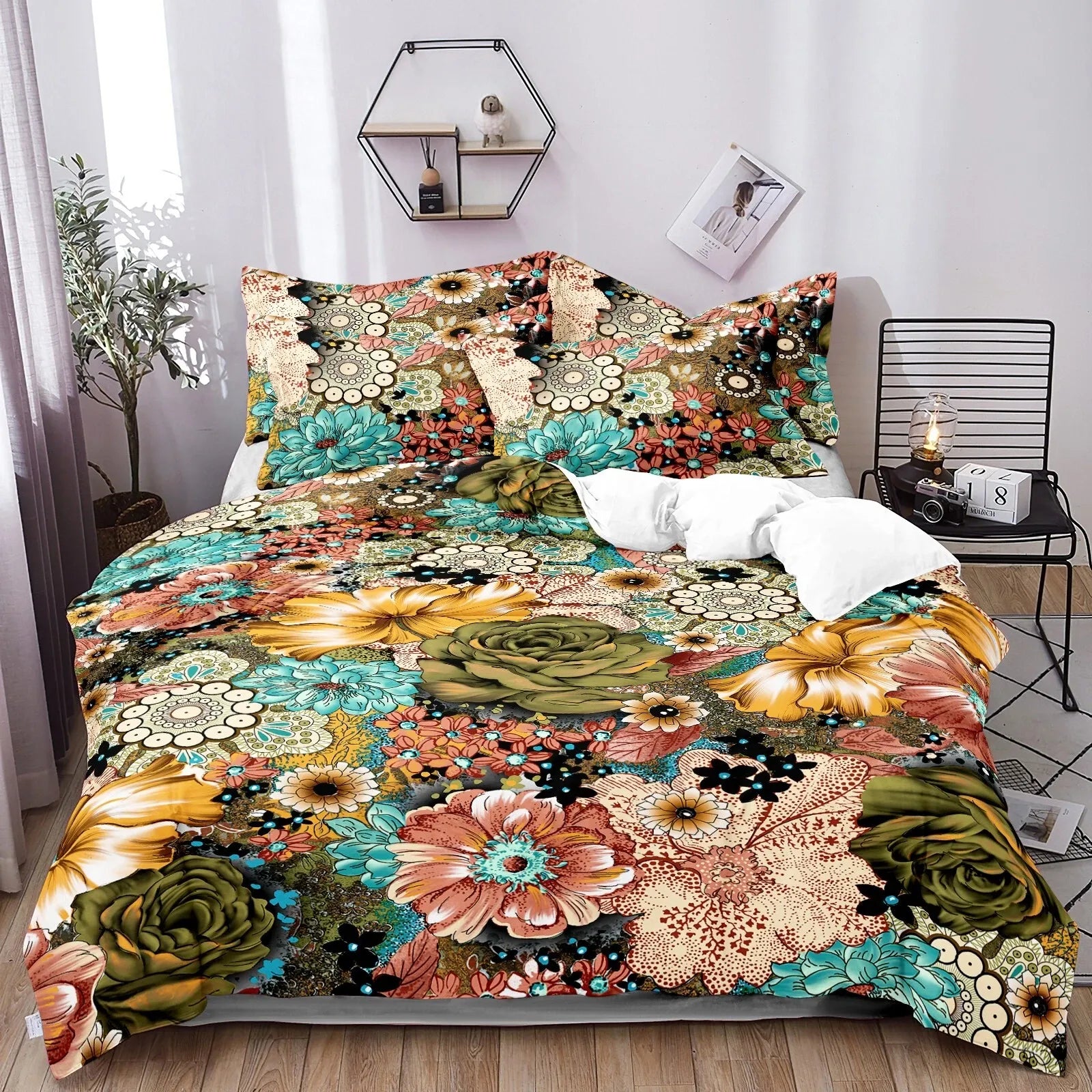 Black Bohemian Sorrento Heritage Quilt / Doona / Duvet Cover set