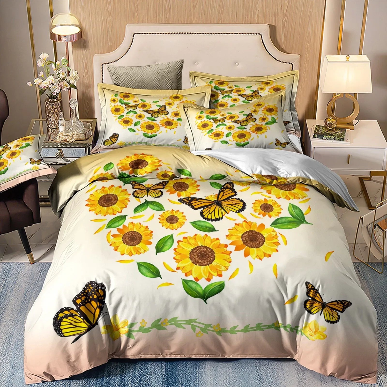 Sunflower Valencia Botanical Quilt / Doona / Duvet Cover set